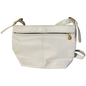 Stone Mountain white leather crossbody purse